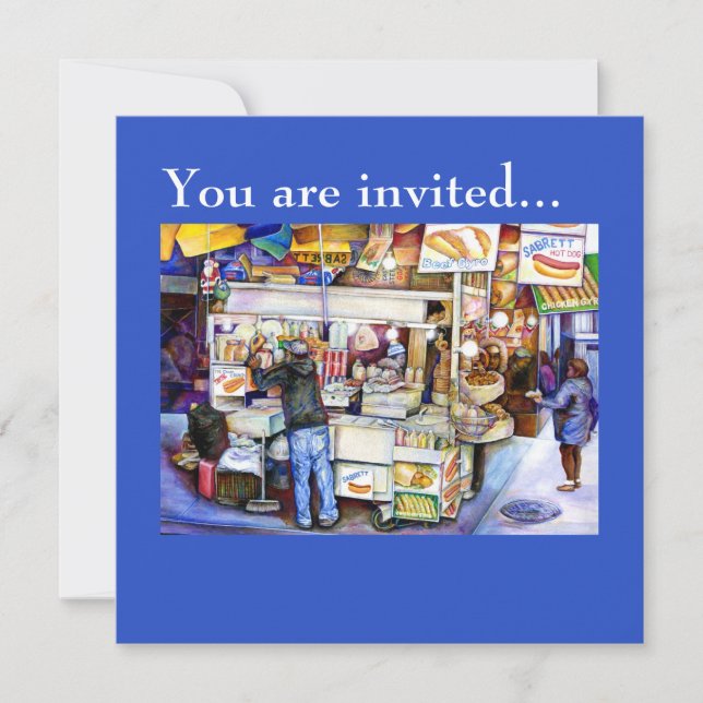 Hot Dog Gott, New York Einladung (Vorderseite)