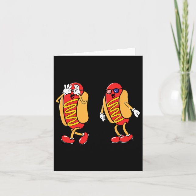 Hot Dog Griddy Dance Hotdog 4. Juli Jungs Kinder Karte (Vorderseite)