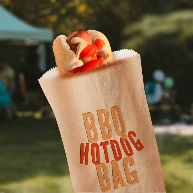 Hot Dog GRILLEN Food Paper Bag Geschenktütchen (Perfect brown paper bags for your hot dog party)