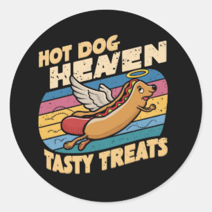 Hot Dog Heaven Runder Aufkleber