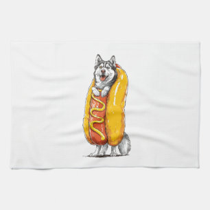 Hot Dog Husky � Lustiges Lebensmittelkostüm Geschirrtuch