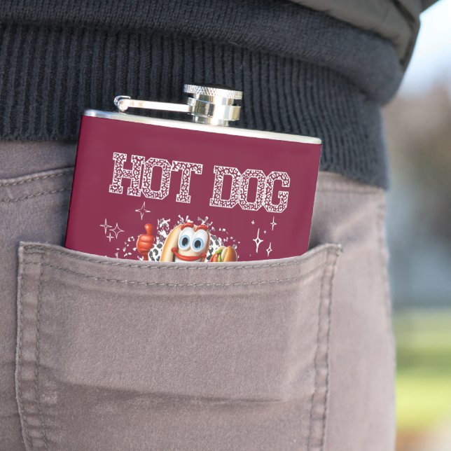 Hot Dog! Ich bin der echte Deal Flachmann (Beispiel)