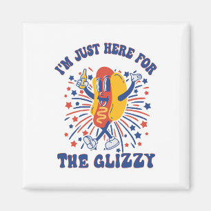 Hot Dog ich bin gerade hier für den glänzenden glü Magnet