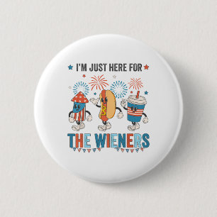 Hot Dog Ich bin nur hier für die Dackeln Niedlich Button