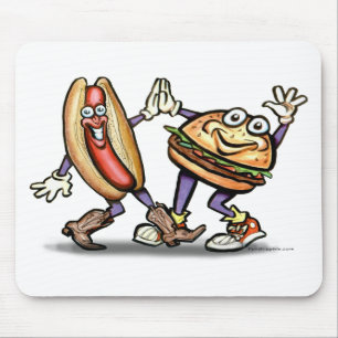 Hot Dog in Hamburger Mousepad