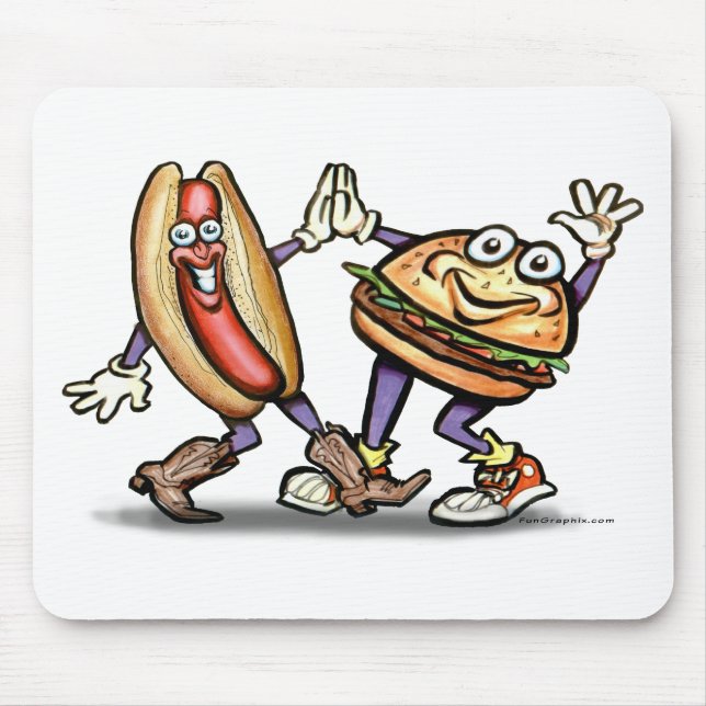 Hot Dog in Hamburger Mousepad (Vorne)