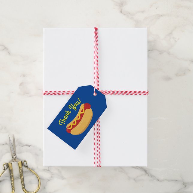 Hot Dog Kindergeburtstag Party Kochen Niedlich Geschenkanhänger (Mit Garn)