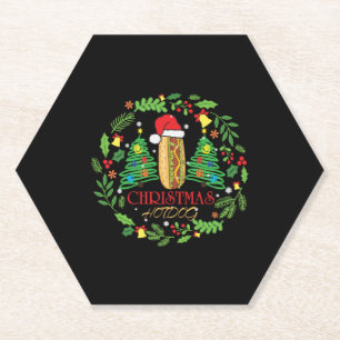 Hot Dog Lover Xmas Ugly HotDog Weihnachten im Shir Untersetzer