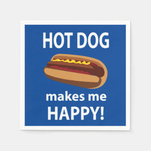Hot Dog macht mich glücklich Hot Dog GRILLEN Party Serviette