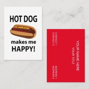Hot Dog Macht Mich Glücklich Hot Dog Visitenkarte