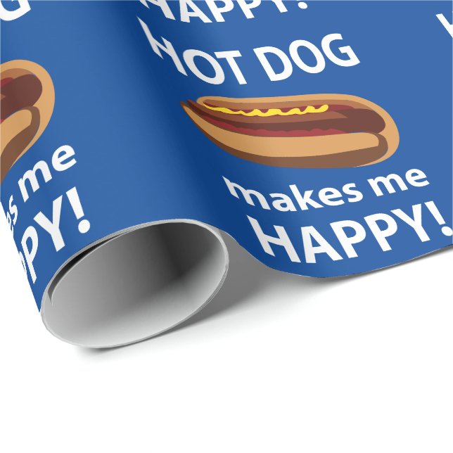Hot Dog macht mich glücklichen Hot Dog Geschenkpapier (Rolleneckpunkt)