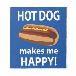 Hot Dog macht mich glücklichen Hot Dog Notizblock
