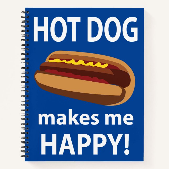 Hot Dog macht mich glücklichen Hot Dog Notizbuch (Vorderseite)