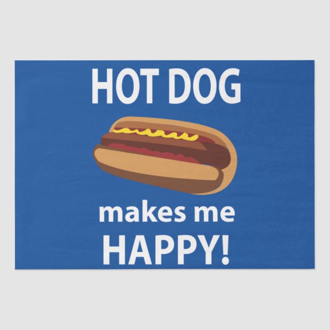 Hot Dog macht mich glücklichen Hot Dog Seidenpapier (Vorderseite)