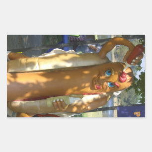 Hot Dog Man Statue Rechteckiger Aufkleber