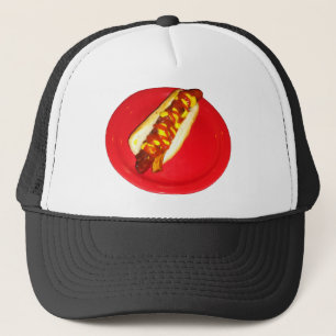 Hot Dog mit Ketchup und Senf Truckerkappe