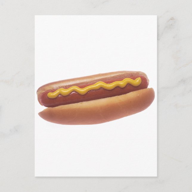 Hot Dog mit Senf Postkarte (Vorderseite)