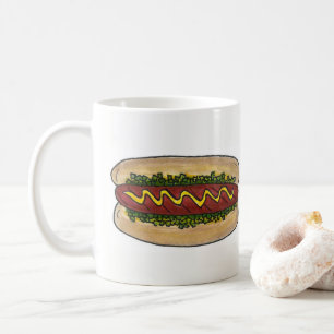 Hot Dog mit Senf Relish Fast Food Feinschmecker Ho Kaffeetasse