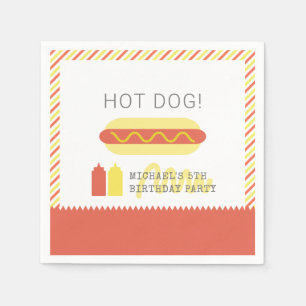 HOT DOG! Modernes Rot und Gelb zum Geburtstag Serviette