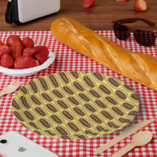 Hot Dog Mustard Relish Frankfurter Hotdog Weiner Pappteller