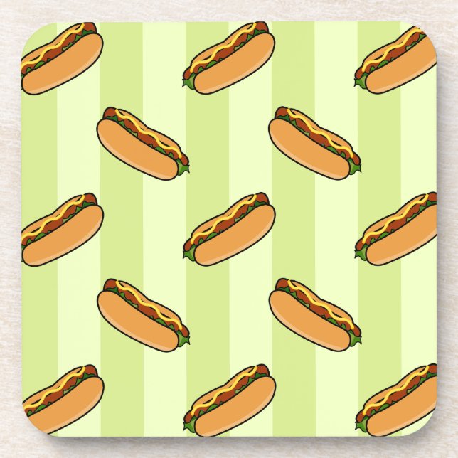 Hot Dog Muster Untersetzer (Vorderseite)