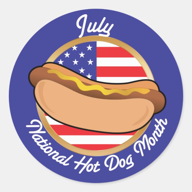 Hot Dog national Runder Aufkleber (Vorderseite)