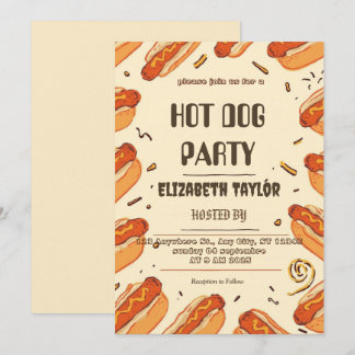 Hot-Dog-Party-Einladung – Lustige Food-Feier Einladung