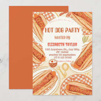 Hot Dog Party Invitation – Fun Food Celebration Einladung