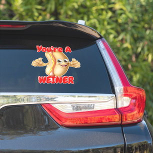 Hot Dog Pun Du bist ein Weiner Aufkleber