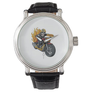 Hot Dog Rider - Funny Biker Skull Armbanduhr