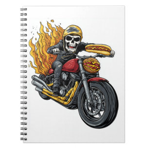 Hot Dog Rider - Funny Biker Skull Notizblock