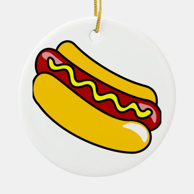 HOT DOG ROUND ORNANAMENT KERAMIK ORNAMENT (Vorne)