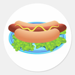 Hot Dog Runder Aufkleber