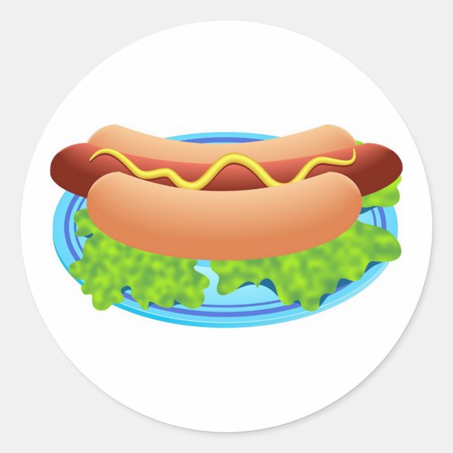 Hot Dog Runder Aufkleber (Vorderseite)