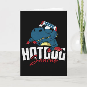 Hot-dog Saurus 4. Juli Lustiger T-Rex Patriotische Karte