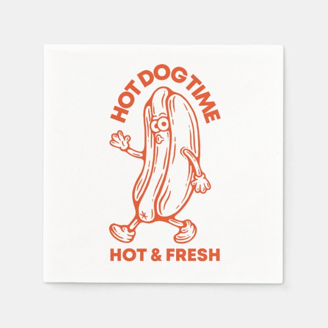 Hot Dog Time Serviette (Vorderseite)