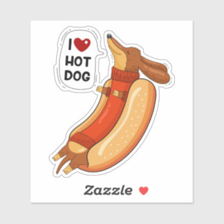 Hot Dog und Spaß Aufkleber