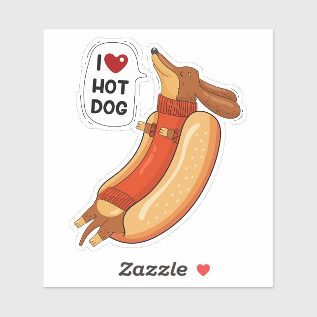 Hot Dog und Spaß Aufkleber (Blatt)