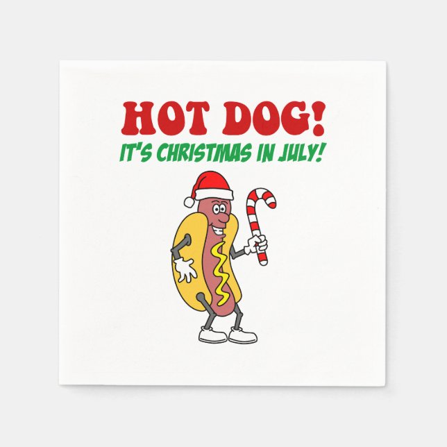 Hot Dog Weihnachten im Juli Party Serviette (Vorderseite)