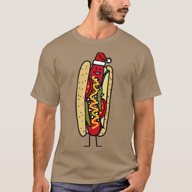 Hot Dog Weihnachtsmohn im Chicagoer Stil - Weihnac T-Shirt (Vorderseite)