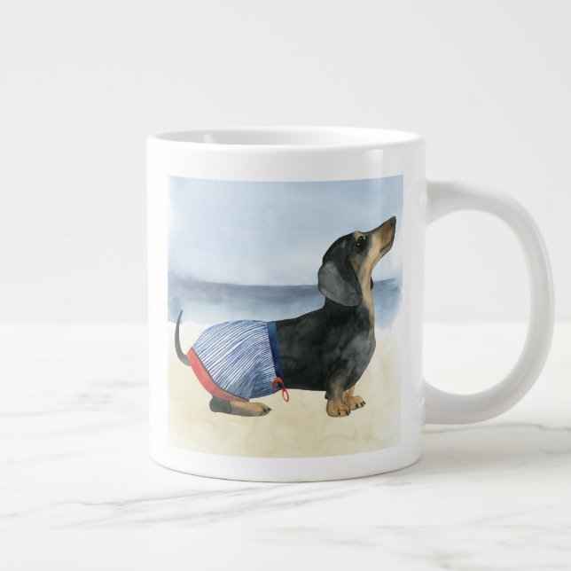 Hot Dog | Welpe im Schwimmbecken Jumbo-Tasse (Rechts)