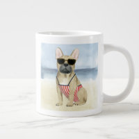 Hot Dog | Welpe in Sonnenbrille am Strand