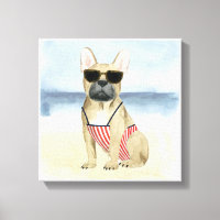 Hot Dog | Welpe in Sonnenbrille am Strand