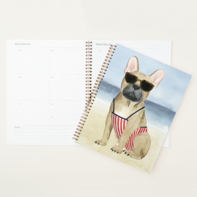 Hot Dog | Welpe in Sonnenbrille am Strand Planer (Anzeige)