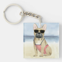 Hot Dog | Welpe in Sonnenbrille am Strand