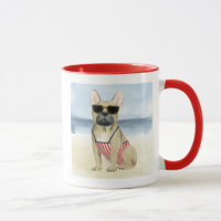 Hot Dog | Welpe in Sonnenbrille am Strand