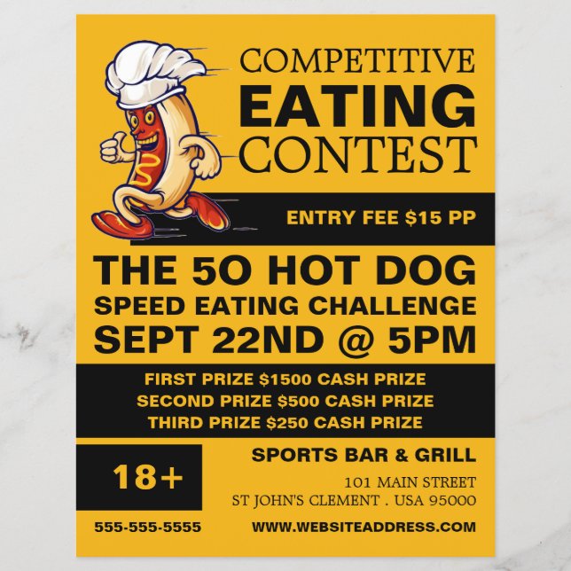 Hot Dog - Wettbewerb/Speed Eating Contest Flyer (Vorne)