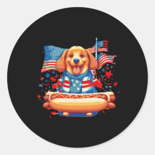 Hot Dog Würstchen Frank Day Merican Sarcastic Food Runder Aufkleber