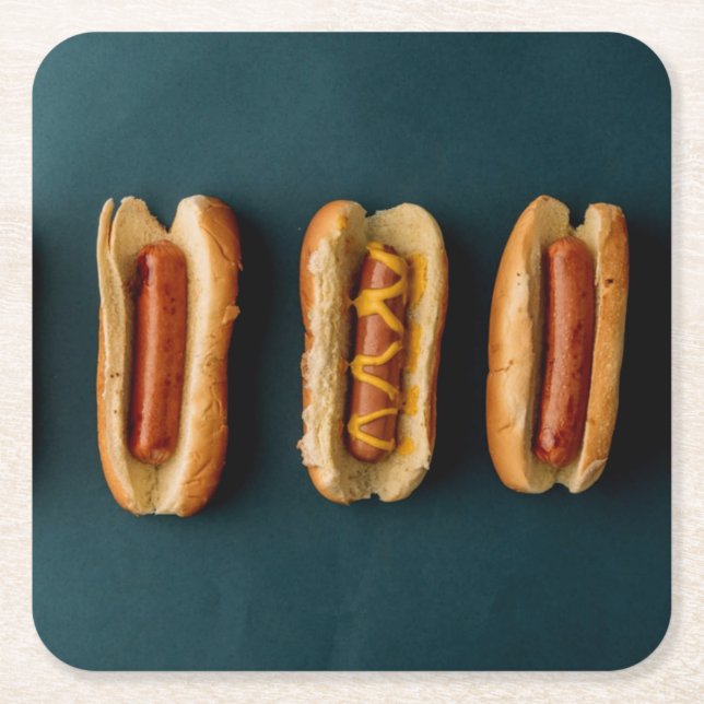 Hot Dogs and Buns Rechteckiger Pappuntersetzer (Vorderseite)