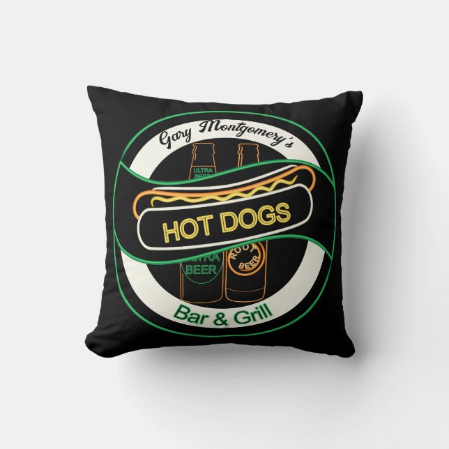 Hot Dogs & Ber Bar & Grill Kissen (Vorderseite)